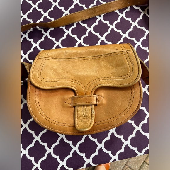 Camel Leather Shoulder Bag - Picture 2 of 6